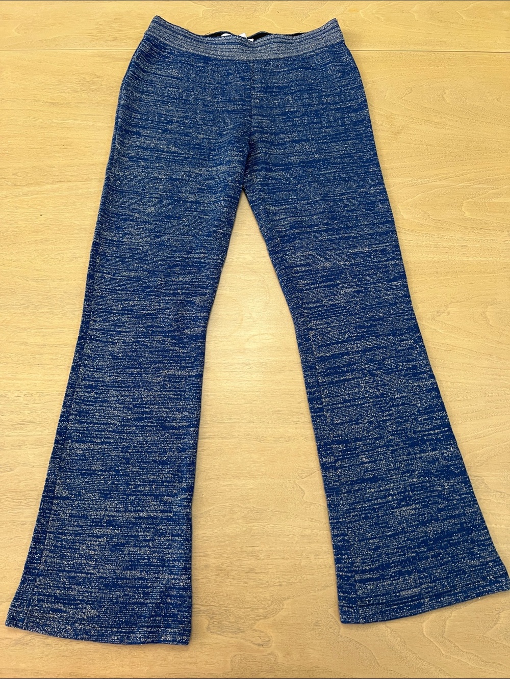 10 Crosby Derek Lam Blue and Tan Knit Waistband Pant